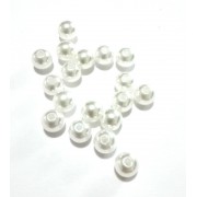Perlas de Plastico Blancas - Diametro 8 mm